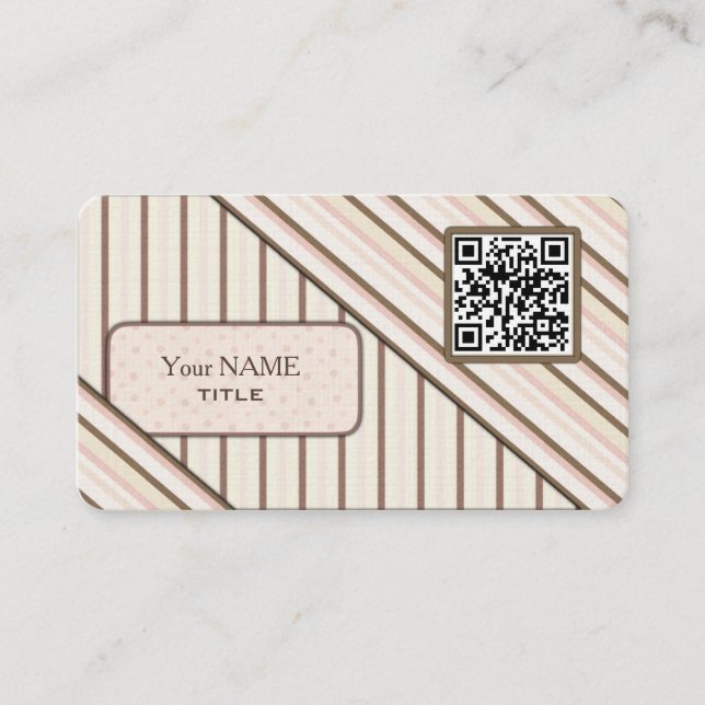 Doppelter QR-Code Retro-Rosa Visitenkarte (Vorderseite)