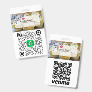 Doppelter QR-Code scannbarer Zahlungs-ID-Ausweis Ausweis