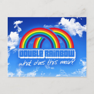 Doppelter Regenbogen, was ist das gemein? Postkarte