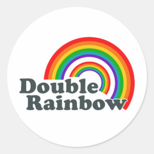 Doppelter Regenbogen (Zusätze) Runder Aufkleber