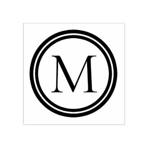Doppelter Ring-Monogramm Gummistempel