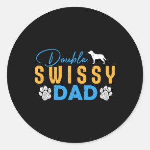 Doppelter Swissy-Hunde-Vater-Geschenke Lustiger Sw Runder Aufkleber