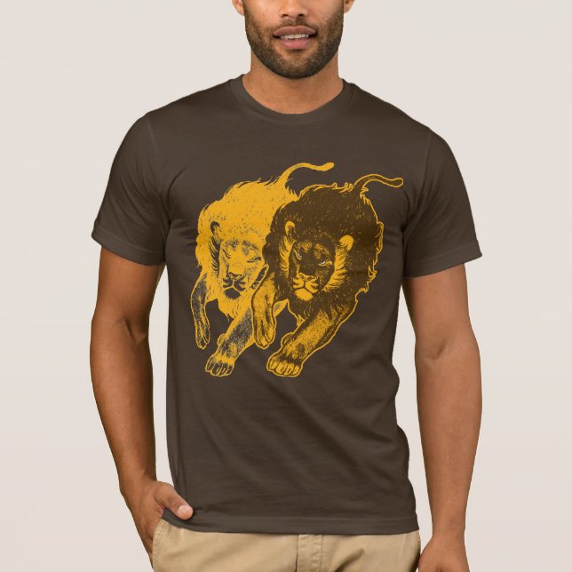 Doppelter Tau des Löwe-T - Shirt (Gold) (Vorderseite)