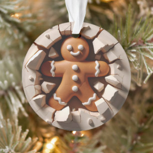 Doppelter Weihnachtsmann-Ornament aus Lebkuchen Ornament