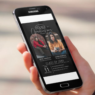 Doppeltes Abschluss-Bogen-Foto-Abschluss-Einladung Einladung