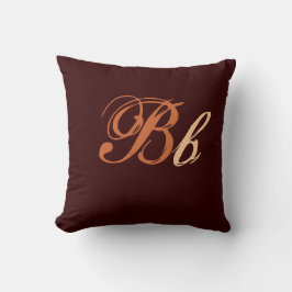 Doppeltes b-Monogramm in Brown und in Beige I Kissen