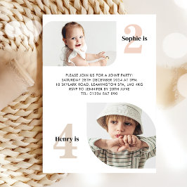 Doppeltes Foto Gemeinsame Geburtstagseinladung Einladung