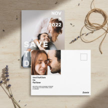 Doppeltes Foto modern groß und kühl Save the Date