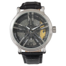 Doppeltes Fünf-Löffel-Rad und Bremse Männeruhr Armbanduhr