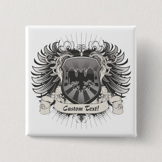 Doppeltes ging Adler-Wappen voran Button (Vorderseite)