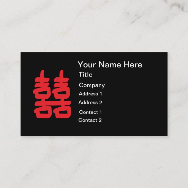Doppeltes Glück bei Red Business Card Visitenkarte (Vorderseite)