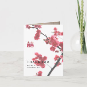 Doppeltes Glück Chinesisches Hochzeits-Dankeschön- Dankeskarte