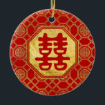 Doppeltes Glück Feng Shui Symbol Keramik Ornament<br><div class="desc">Doppeltes Glück Feng Shui Symbol</div>