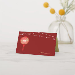 Doppeltes Glück glühende Lanterns chinesische Hoch Platzkarte