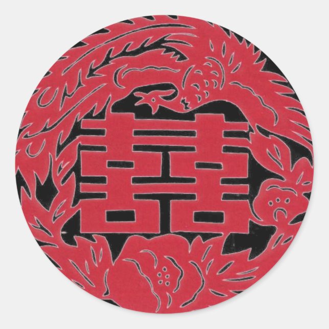 Doppeltes Glück Phoenix Runder Aufkleber (Vorderseite)