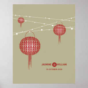 Doppeltes Glück Roter Laternen Chic Chinesische Ho Poster
