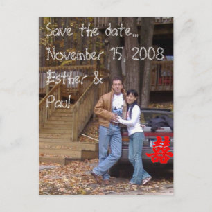 Doppeltes Glück - Save the Date ...... Ankündigungspostkarte