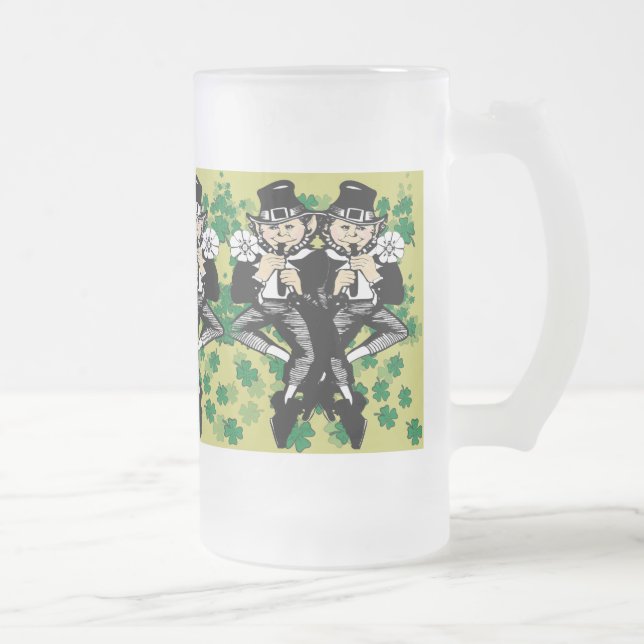Doppeltes Leprechaun Mattglas Bierglas (Rechts)