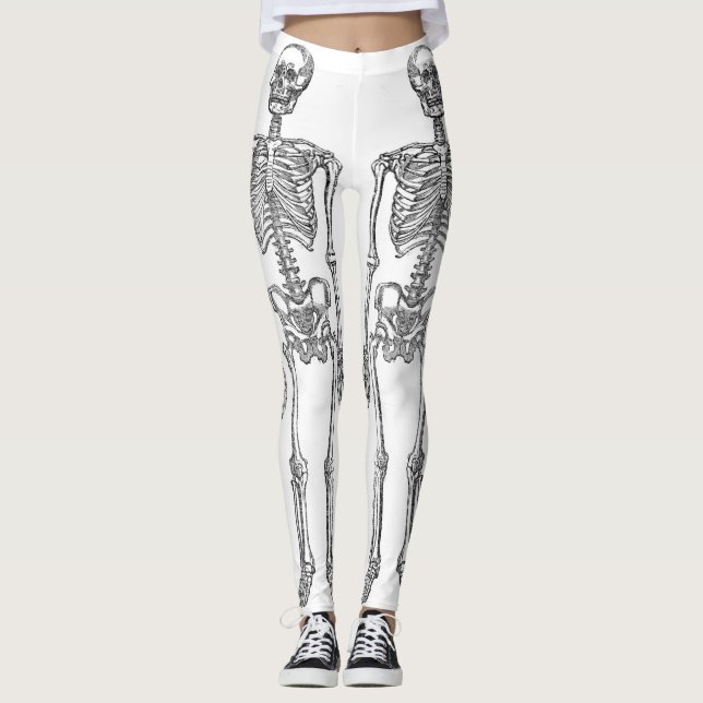 Doppeltes Menschenblatt Schwarz Leggings (Vorderseite)