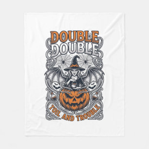 Doppeltes Mühsal Ärger Hexe Kürbis Halloween Spinn Fleecedecke