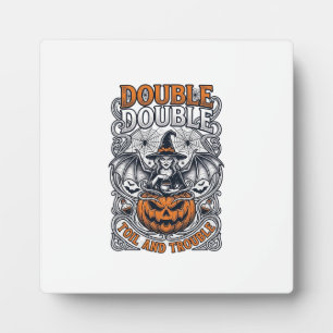 Doppeltes Mühsal Ärger Hexe Kürbis Halloween Spinn Fotoplatte