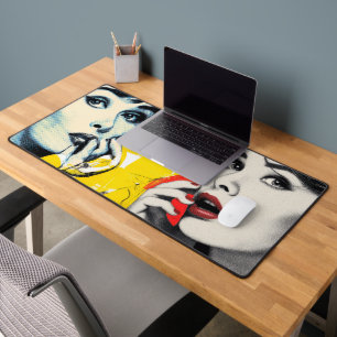 Doppeltes Pop-Art-Porträt  Schreibtischunterlage