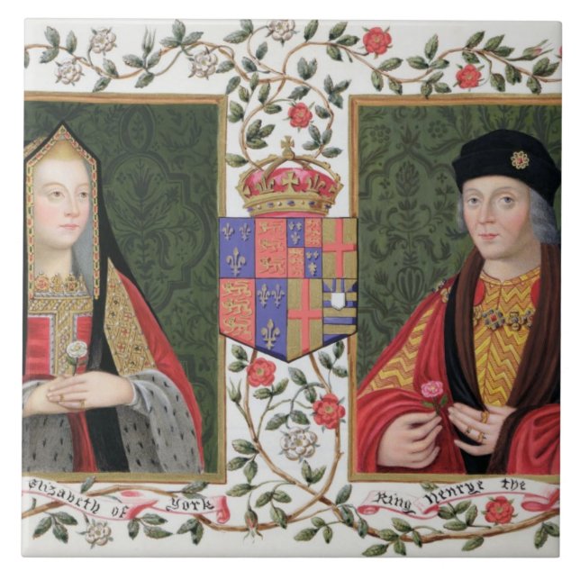 Doppeltes Porträt von Elizabeth von York Fliese (Vorderseite)