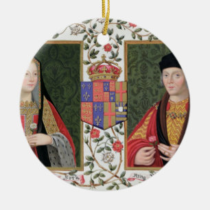 Doppeltes Porträt von Elizabeth von York Keramikornament