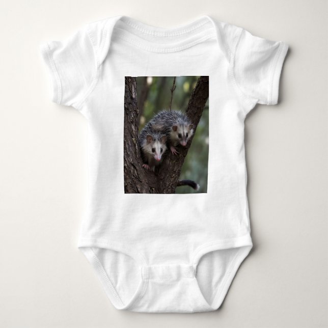 Doppeltes Problem in der Canopy: Zwei Possummen Baby Strampler (Vorderseite)