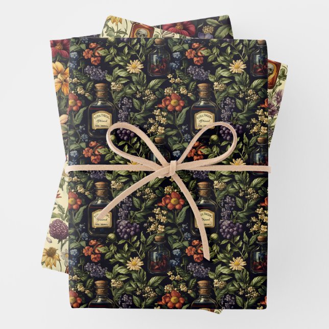 Doppeltes Set aus 3 Bogen Geschenkpapier (Beispiel)