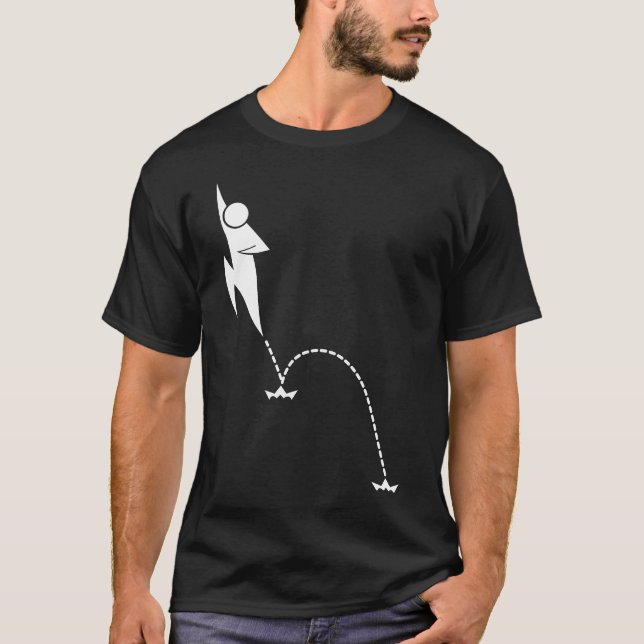 Doppeltes Sprungst-stück - Schwarzes T-Shirt (Vorderseite)
