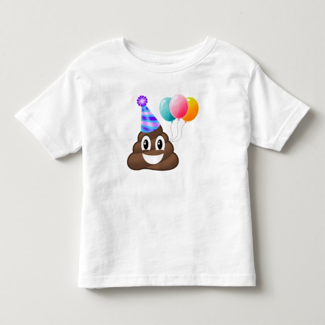 Doppeltes versah Emoji Geburtstag kacken T - Shirt (Vorderseite)