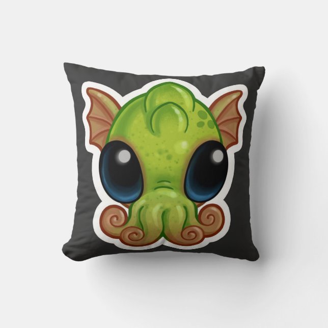 Doppeltes versah gutes/schlechtes Baby Cthulhu Kissen (Vorderseite)