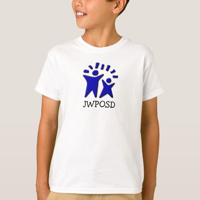 Doppeltes versah zentriertes Logo mit Seiten T-Shirt (Vorderseite)