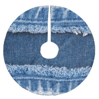 Doppelton-gebleichter Denim-Stoffrahmen Polyester Weihnachtsbaumdecke