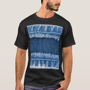 Doppelton-gebleichter Denim-Stoffrahmen T-Shirt