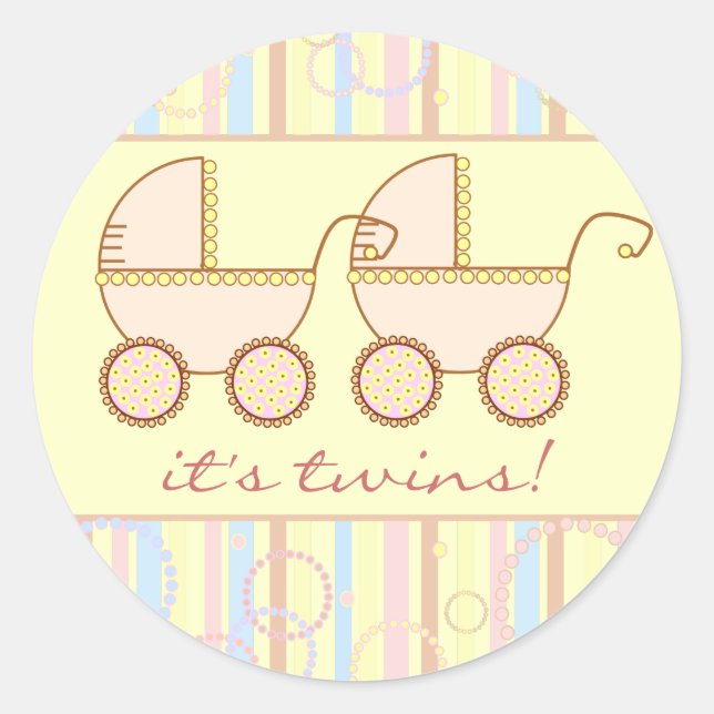 Doppeltransporter - Zwillingsmädchen Runder Aufkleber (Vorderseite)