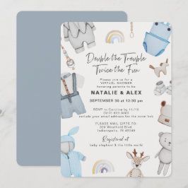 Doppeltrouble Clothes Zwillingsjunge virtuelle Dus Einladung