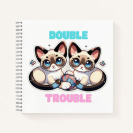 Doppeltrouble kitt auf Notebook Notizbuch