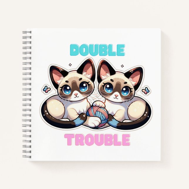 Doppeltrouble kitt auf Notebook Notizbuch (Vorderseite)