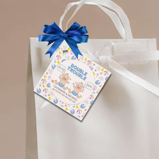 Doppeltrouble Twin Boys Babydusche Geschenkanhänger (Von Creator hochgeladen)