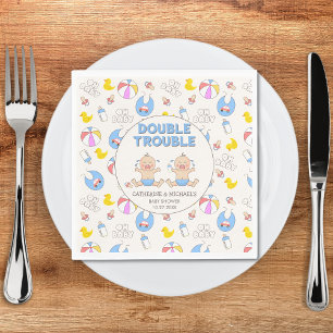 Doppeltrouble Twin Boys Babydusche Serviette