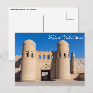 Doppeltürmiges Westtor - Khiva, Usbekistan Postkarte