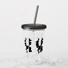 Doppelwandiger abstrakter Design-Strohbecher Acryltrinkbecher