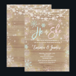 Doppelwinter-Babyparty-Einladungs-rustikales Weiß Einladung<br><div class="desc">Doppelwinter-Babyparty-Einladung.
Alle Entwürfe sind © PIXEL-PERFEKTIONS-PARTY Ltd.</div>
