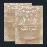 Doppelwinter-Babyparty-Einladungs-rustikales Weiß Einladung<br><div class="desc">Doppelwinter-Babyparty-Einladung.
Alle Entwürfe sind © PIXEL-PERFEKTIONS-PARTY Ltd.</div>