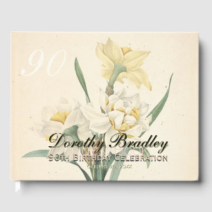 D'or 90e Anniversaire Fête Narcisse Livre d'invité pers