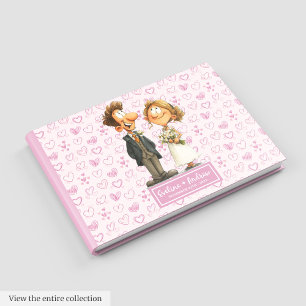 D'or Aquarelle Quirky Newlyweds Livre d'invités Album