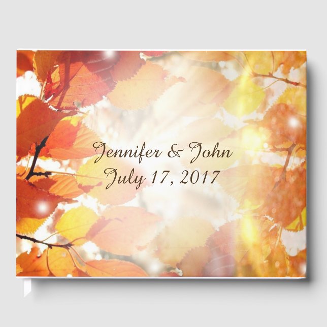 D'or Automne Feuilles Mariage Livre d'invité (Recto)