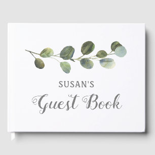 D'or Baby shower Livre d'hôtes, Eucalyptus vert